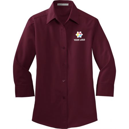 20-L612, Small, Burgundy, Right Sleeve, None, Left Chest, Your Logo + Gear.